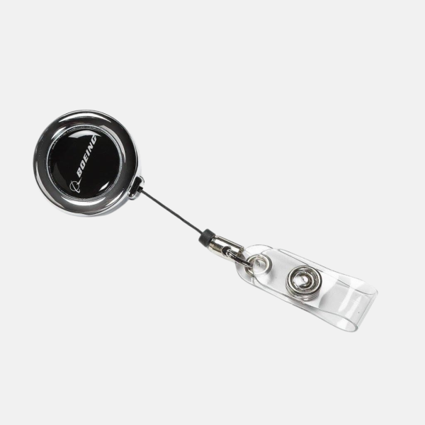 Chrome clip-on badge holder