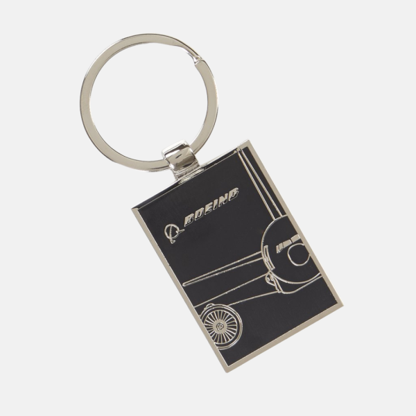 737 Midnight Silver Keychain